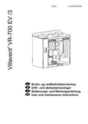 Villavent VR-700 EV /3 - Systemair