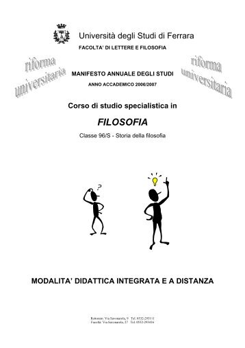 FILOSOFIA - Universita degli studi di Ferrara