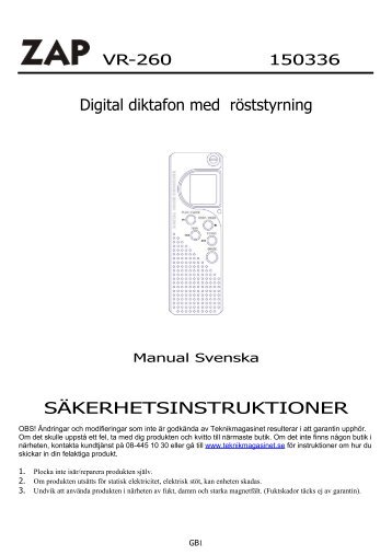 Digital diktafon med röststyrning ... - Manualer