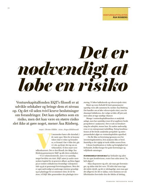 Download Ifs årsrapport "Verdens tryggeste folk" - If Skadeforsikring