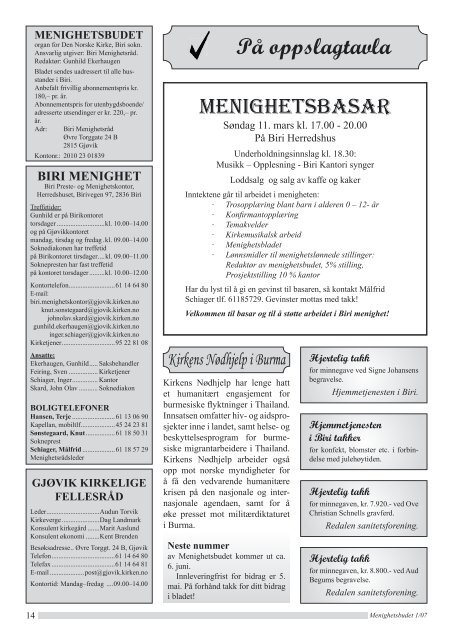 Menighetsbudet - BIRI.NO