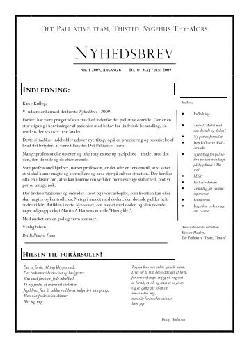 Nyhedsbrev DPT, maj-juni 2009.pdf - Sygehus Thy-Mors