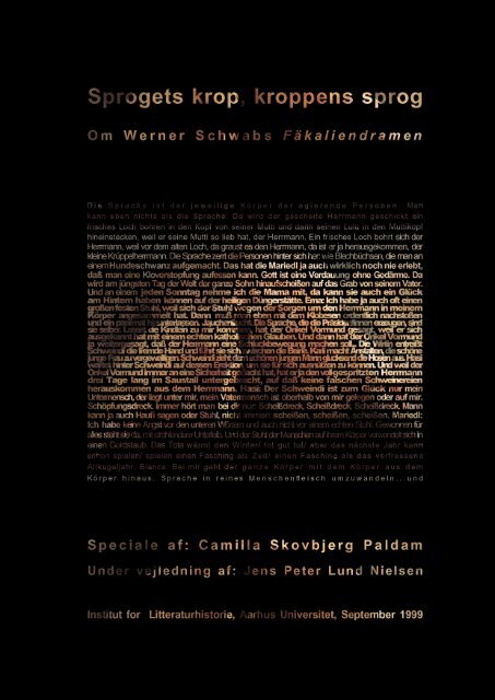 Sprogets krop, kroppens sprog - Institut for Æstetik og Kommunikation