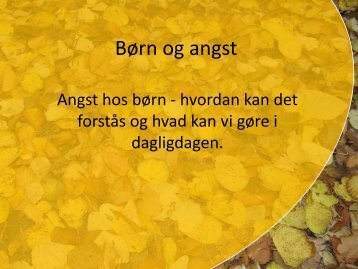 Angst hos børn - Region Sjælland