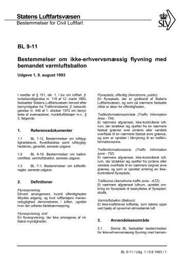 BL 9-11, 1. udgave af 9. august 1993