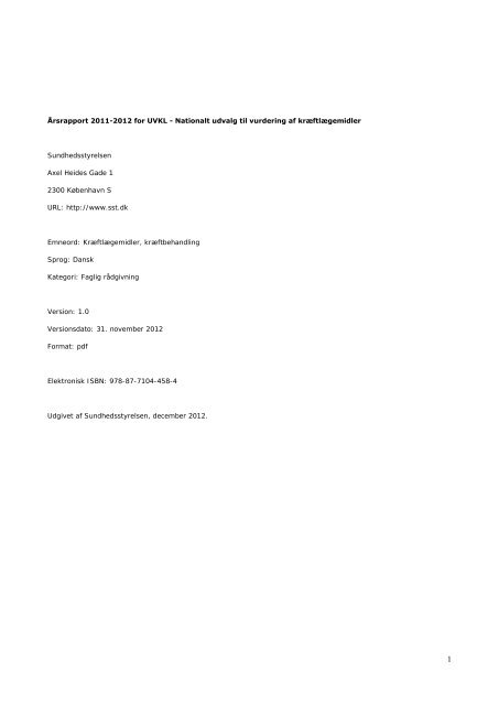 Årsrapport 2011-2012 for - Sundhedsstyrelsen