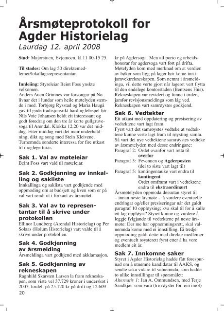 EGDE nr 2 - 2008 - Agder Historielag