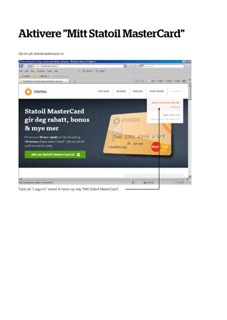 Slik gjør du det - Statoil MasterCard