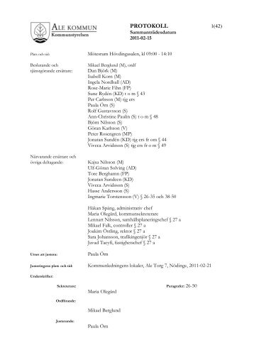 KS Protokoll 2011-02-15.pdf - Ale kommun