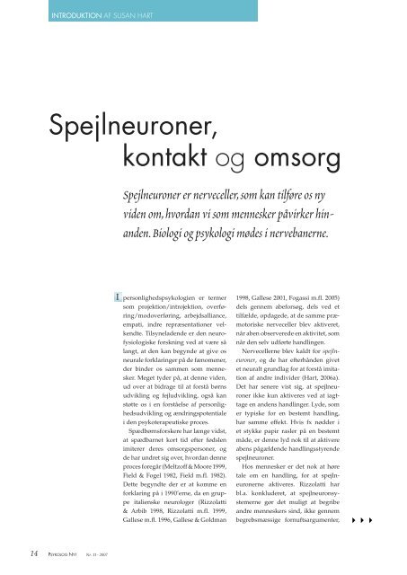 Spejlneuroner, kontakt og omsorg - neuroaffect.dk