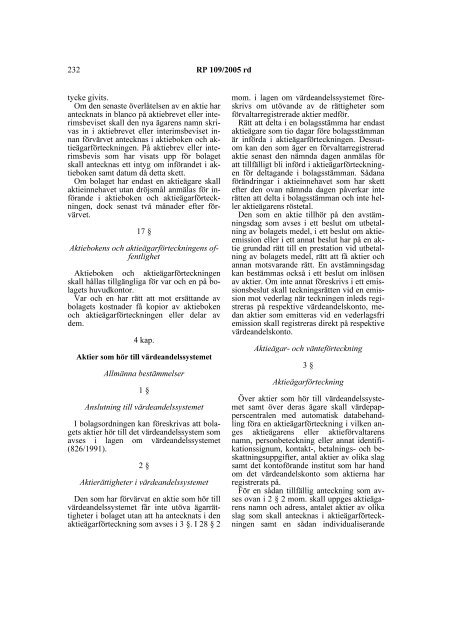 RP 109/2005 rd I denna proposition föreslås att en ny ak ... - Finlex