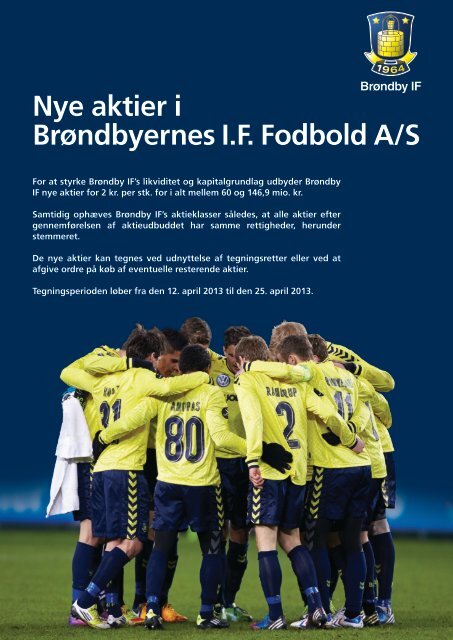 Nye aktier i Brøndbyernes I.F. Fodbold A/S - Brondby.com