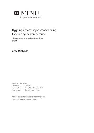 Bygningsinformasjonsmodellering - Evaluering av kompetanse - iBIM