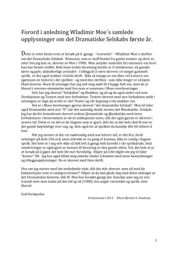 Wladimir Moes lokalkulturhistoriske skrift