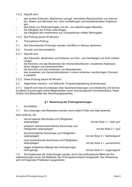 Ausbildungskonzeption und Prüfungsordnung C2 - Landesmusikrat ...