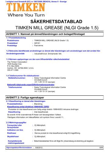Timken Mill Grease (NLGI Grade 1.5) SE