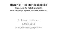 Historikk - bakgrunn - Diakonhjemmet