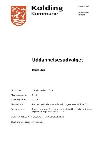 Beslutninger (pdf) - Kolding Kommune