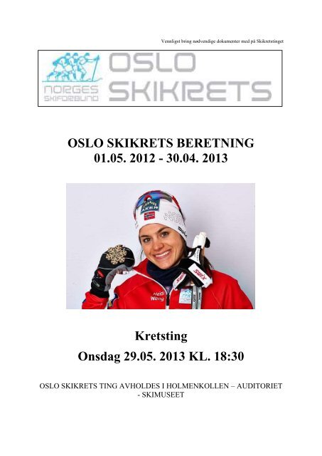 Oslo skirkets årsberetning 2013.pdf - Norges Skiforbund