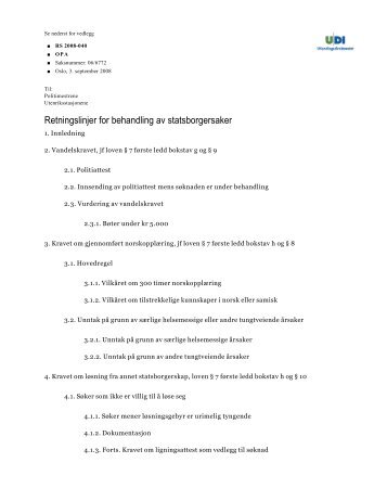 Retningslinjer for behandling av statsborgersaker - EUDO Citizenship