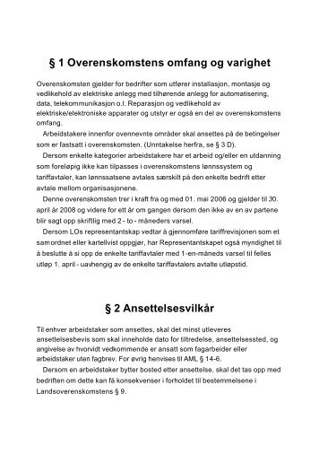 § 1 Overenskomstens omfang og varighet § 2 ... - El og it forbundet