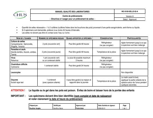 SECTION VI INFO-PATIENT - CHUS