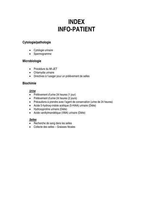 SECTION VI INFO-PATIENT - CHUS