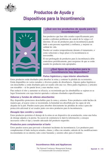 Productos de Ayuda y Dispositivos para la Incontinencia