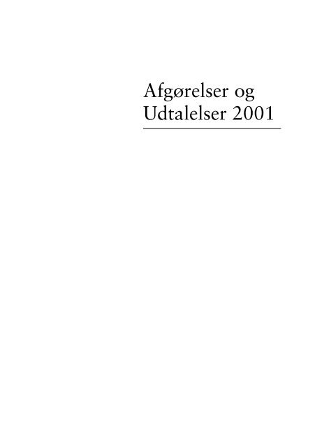 Afgørelser og Udtalelser 2001 - Nasdaq OMX