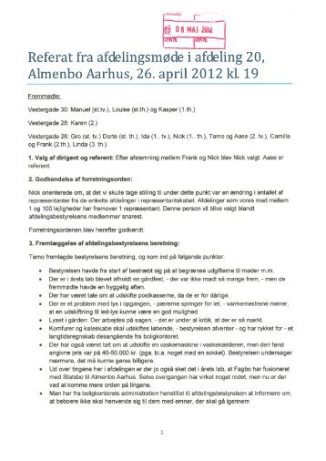 Referat - Boligorganisationen Almenbo Aarhus