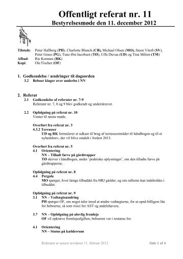 Referat bestyrelsesmøde 11