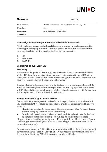 Resumé - AdmSys - Uni-C