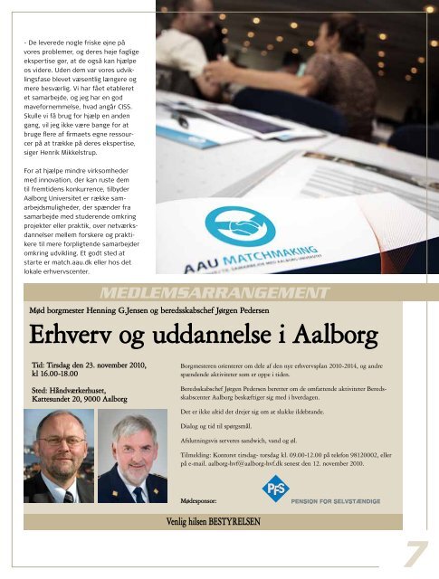 erhvervs- og medlemsorientering - Aalborg Haandværkerforening