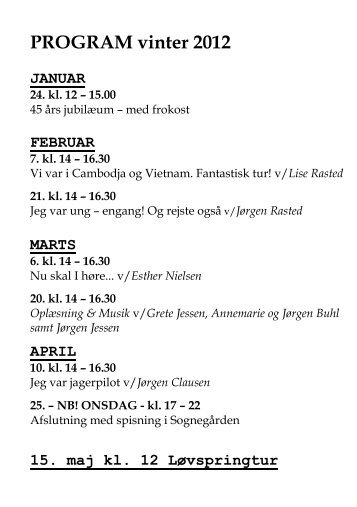 PROGRAM vinter 2012 - Blovstrød Kirke