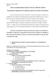 Proposition d'indicateurs d'évaluation à partir des actions de ...