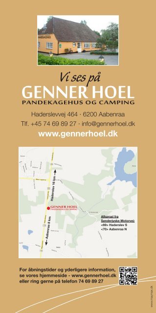 Klik for at se vores menukort - Genner Hoel