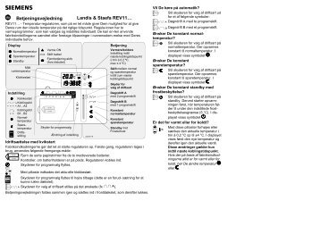 Betjeningsvejledning Landis & Staefa REV11… - Siemens Building ...