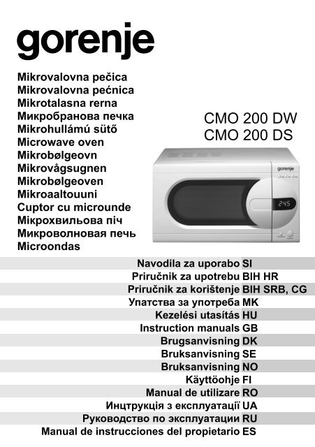 Mikrobølgeovn – Gorenje CMO200DW / DS :: Sprog
