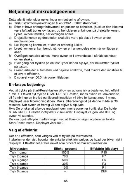 Mikrobølgeovn – Gorenje CMO200DW / DS :: Sprog