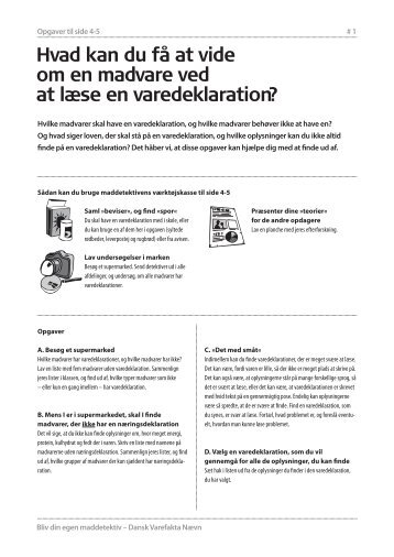 Hvad kan du få at vide om en madvare ved at læse en varedeklaration