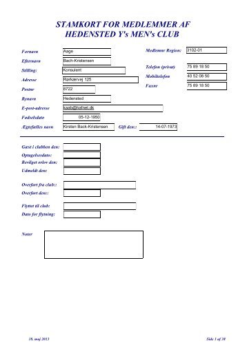 Klubinfo/Praesidie/Stamkort Klubmedlemmer_1.pdf - Hedensted Y's ...