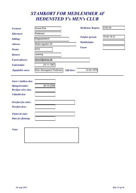 Klubinfo/Praesidie/Stamkort Klubmedlemmer_1.pdf - Hedensted Y's ...