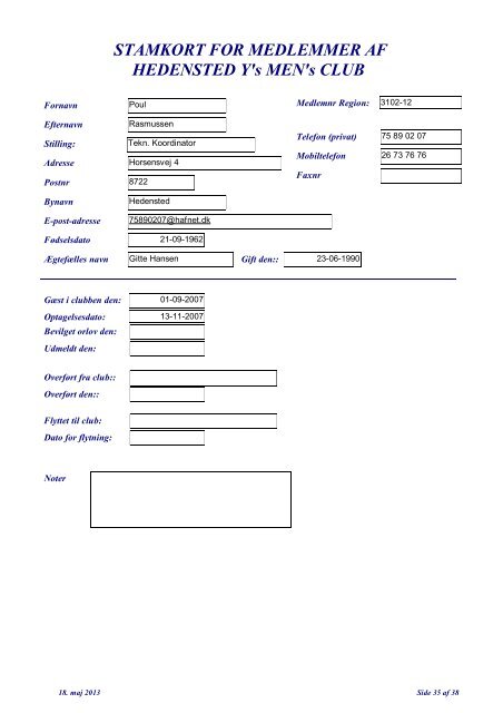 Klubinfo/Praesidie/Stamkort Klubmedlemmer_1.pdf - Hedensted Y's ...