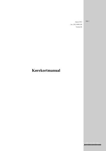 Revideret kørekortmanual af 19. januar 2013