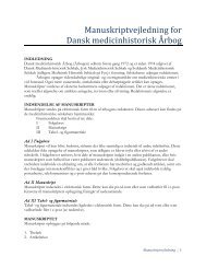Manuskriptvejledning for Dansk medicinhistorisk Årbog
