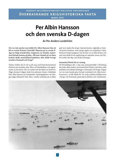 Per Albin Hansson och den svenska D-dagen - Krigsmyter