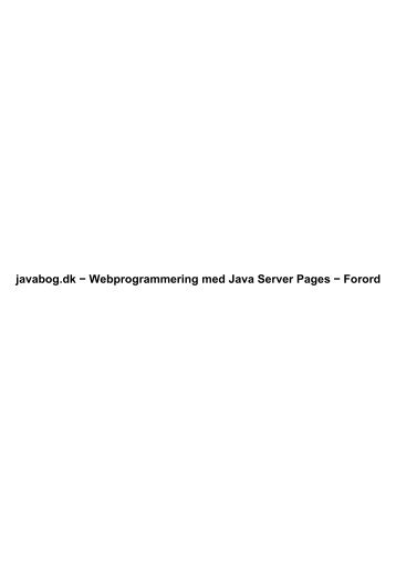 Offline PDF-udgave - Objektorienteret programmering i Java