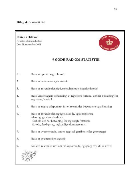Handlingsplan 2009 for Retten i Hillerød - Domstol.dk