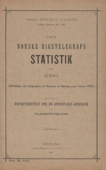 Den Norske Rigstelegrafs Statistik for 1896