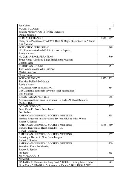 SCIENCE VOL. 305, NO. 5689, SEPTEMBER 3 ; 2004